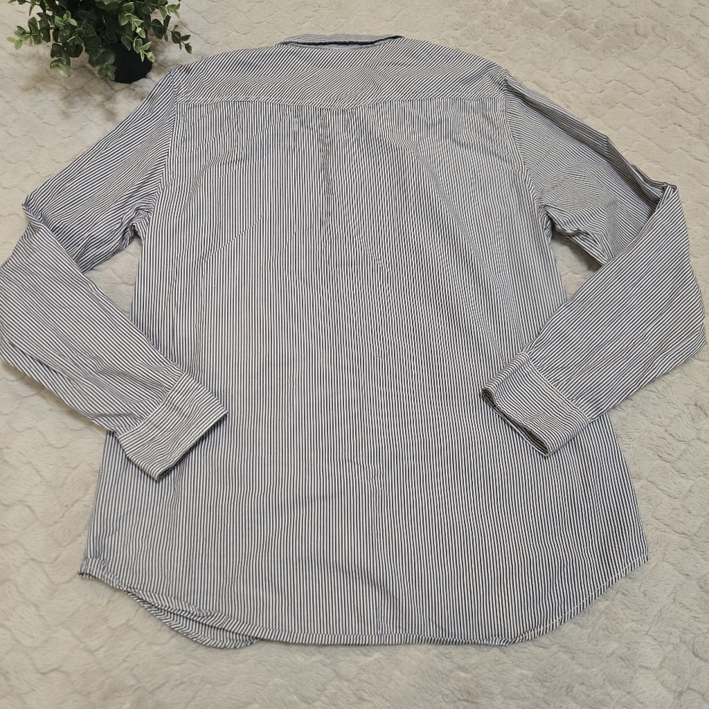 Amer Eagle Outfitters Men’s R, W & B Pinstripe Button-Down (snaps) Shirt. L/G - Picture 4 of 12